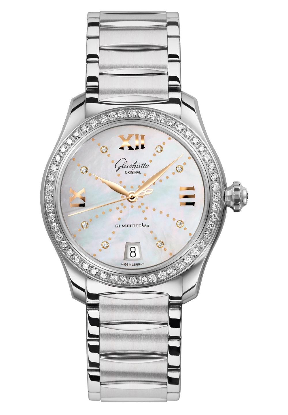 Glashütte Original 1-39-22-12-22-34 : Lady Serenade Stainless Steel / MOP - Index Line / Bracelet