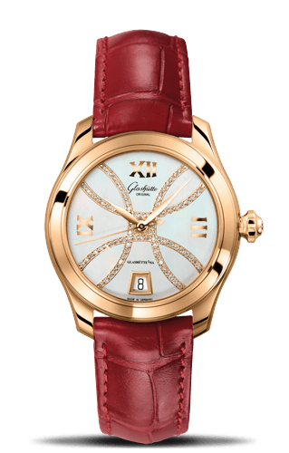Glashütte Original 1-39-22-14-01-44 : Lady Serenade Rose Gold / MOP - Index Line / Alligator