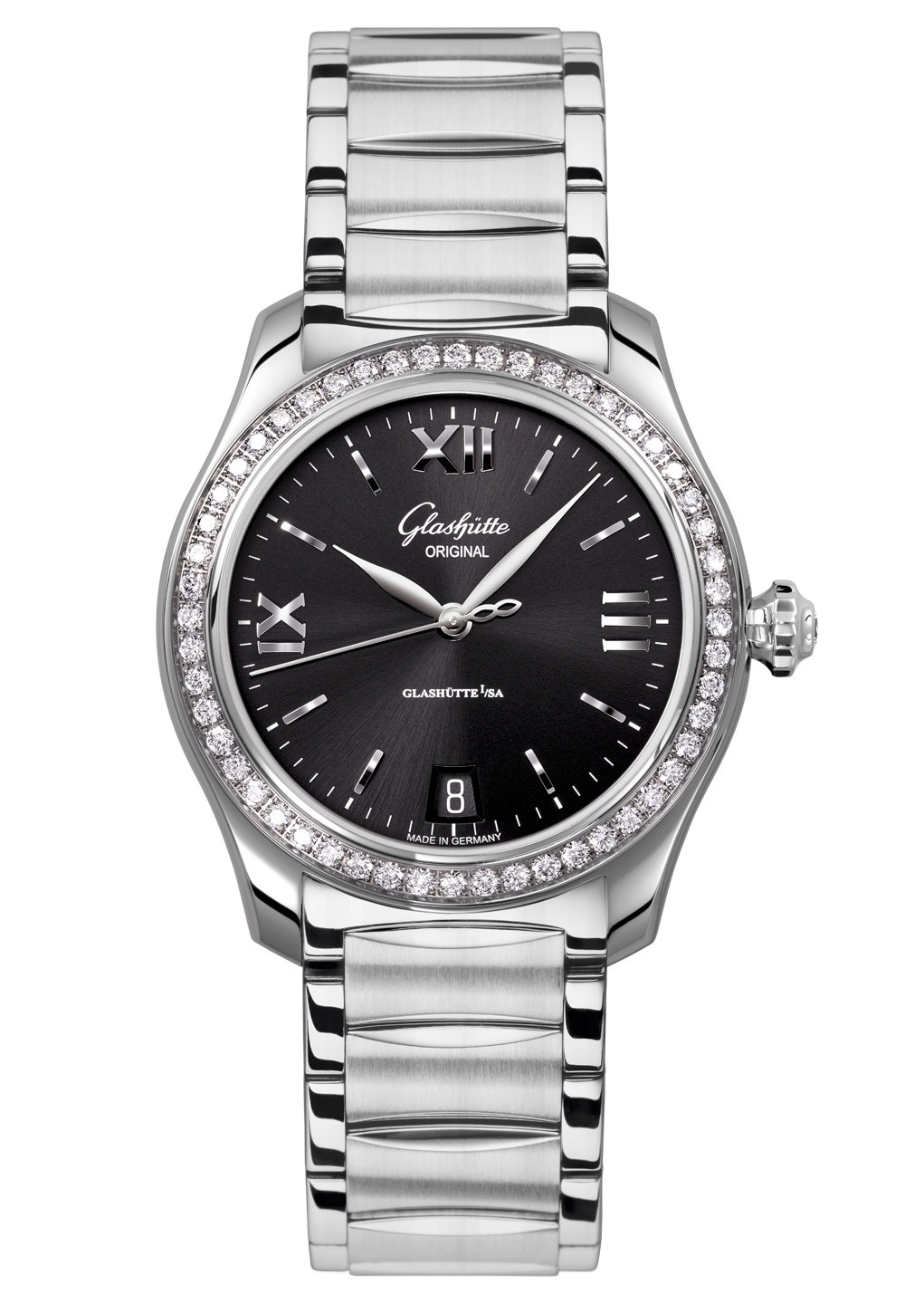 Glashütte Original 1-39-22-20-22-34 : Lady Serenade Stainless Steel / Diamond / Black / Bracelet