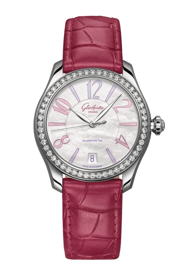 Glashütte Original 1-39-22-22-22-04 : Lady Serenade Stainless Steel - Diamond / MOP / Alligator - Folding