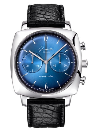 Glashütte Original 1-39-34-22-32-04 : Sixties Square Chronograph Stainless Steel / Ocean
