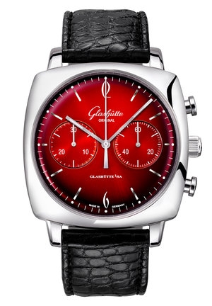 Glashütte Original 1-39-34-24-32-04 : Sixties Square Chronograph Stainless Steel / Fire