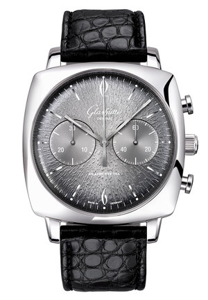 Glashütte Original 1-39-34-25-32-04 : Sixties Square Chronograph Stainless Steel / Rock