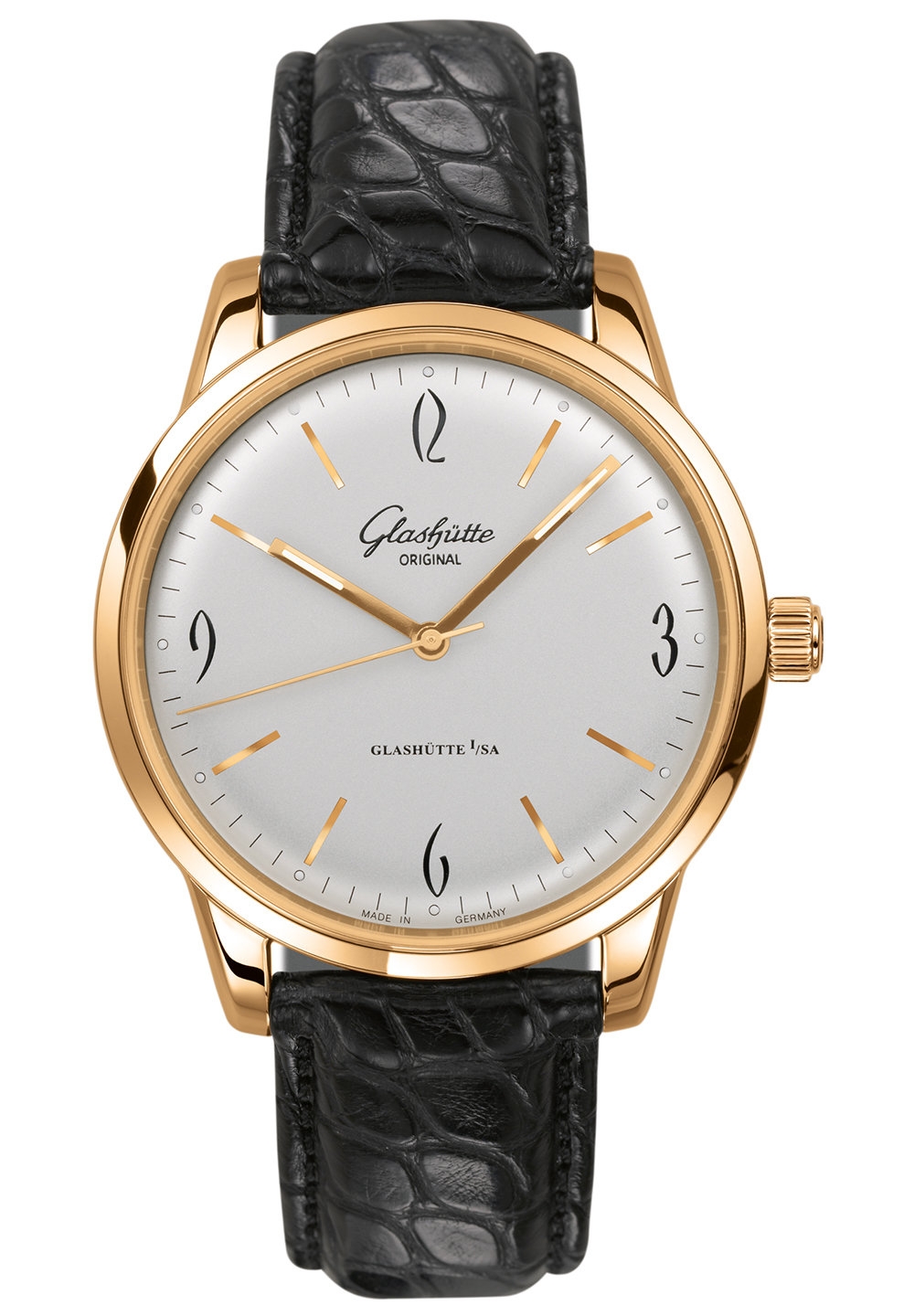 Glashütte Original 1-39-52-01-01-04 : Sixties Rose Gold / Silver / Alligator / Pin