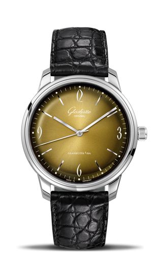 Glashütte Original 1-39-52-08-02-01 : Sixties Stainless Steel / Iconic Golden / Alligator