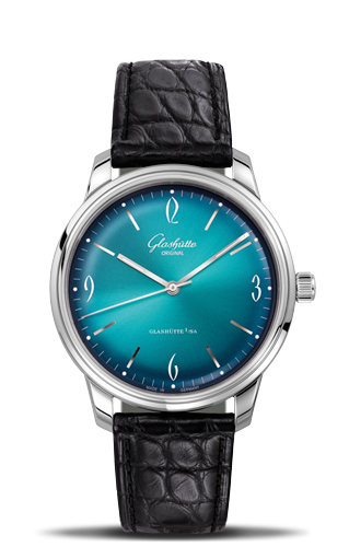 Glashütte Original 1-39-52-09-02-01 : Sixties Stainless Steel / Iconic Aqua / Alligator