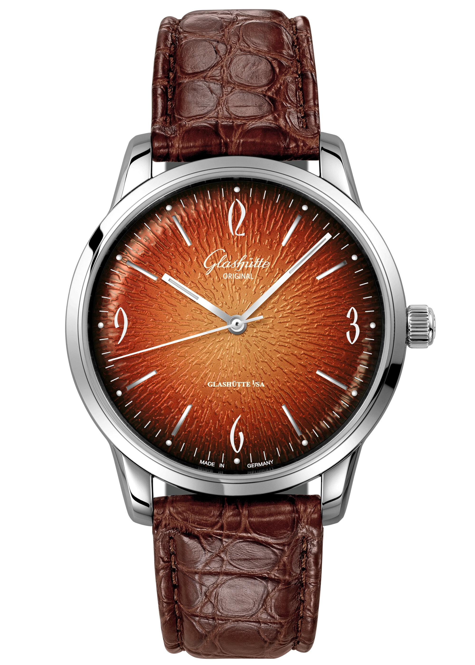 Glashütte Original 1-39-52-13-02-04 : Sixties Stainless Steel / Orange / Calf / Alligator / Annual Edition