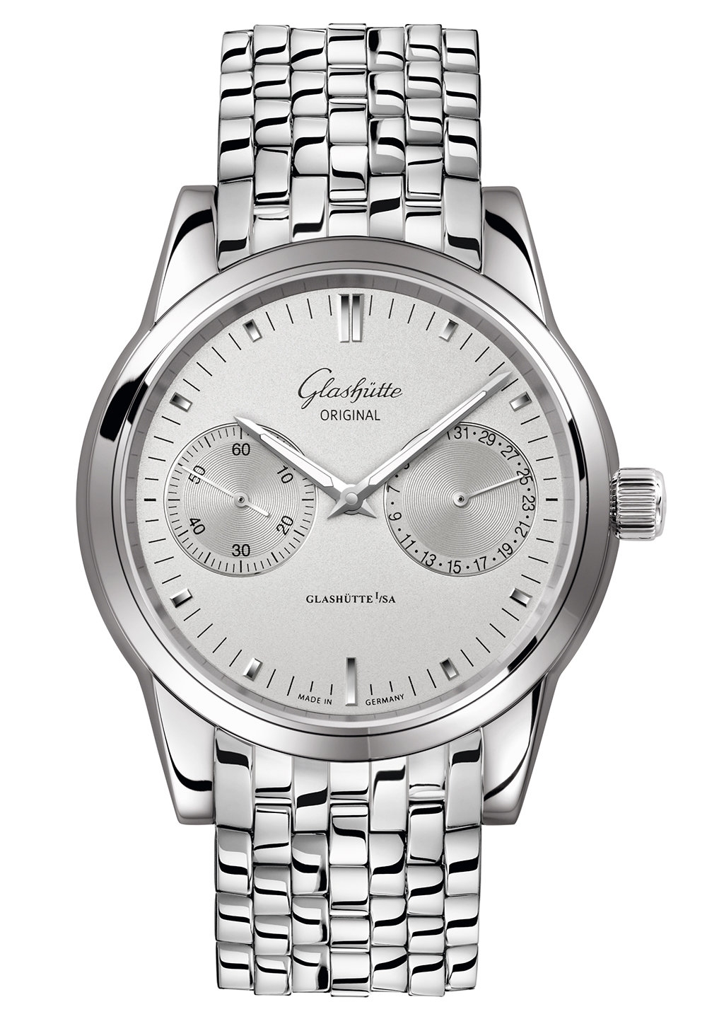 Glashütte Original 1-39-58-02-02-14 : Senator Hand Date Stainless Steel / Silver / Bracelet