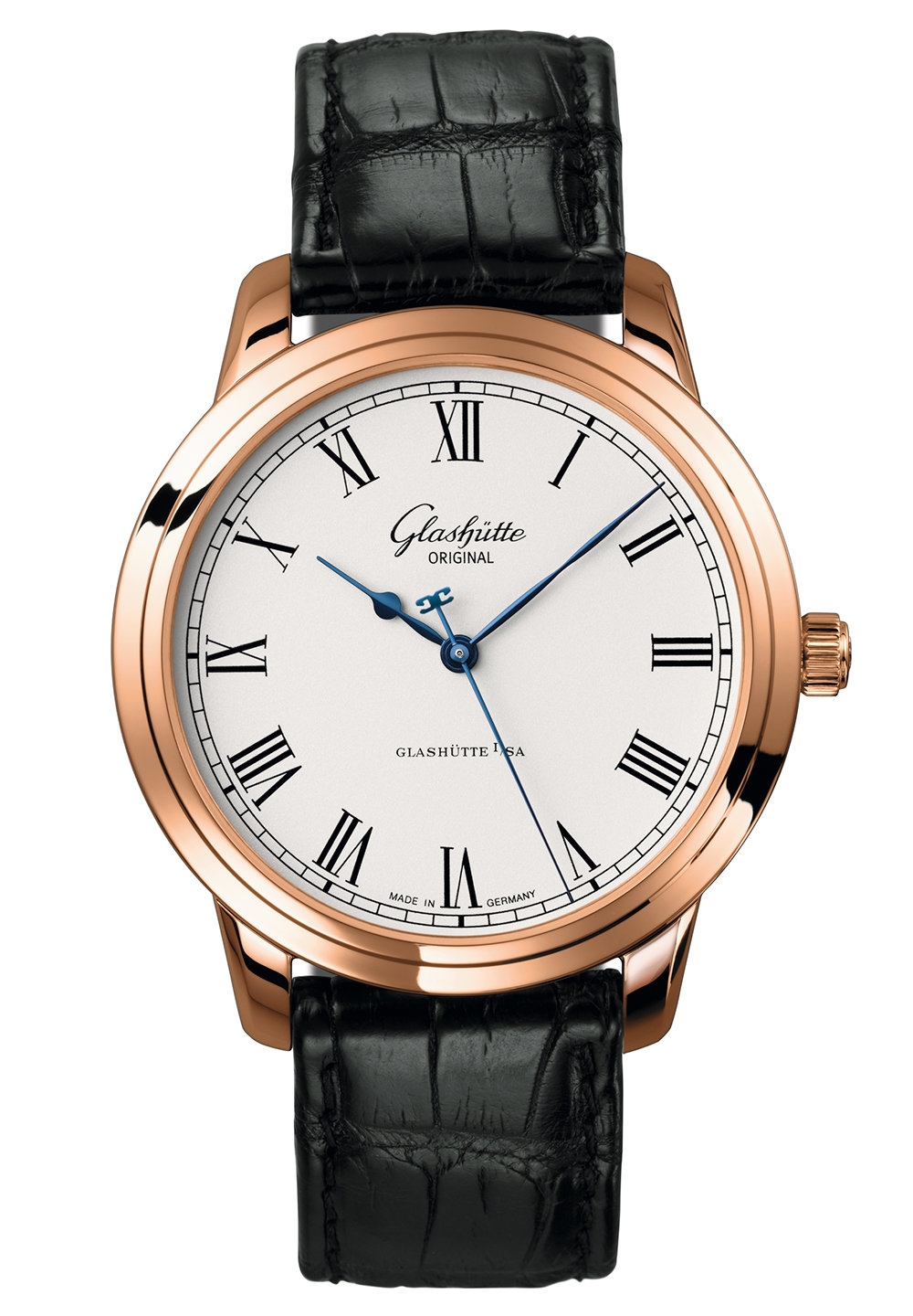 Glashütte Original 1-39-59-01-05-04 : Senator Automatic Red Gold / Silver / Alligator / Pin