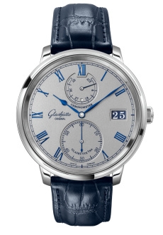 Glashütte Original 1-58-08-01-04-61 : Senator Chronometer White Gold / Silver / Alligator / Folding