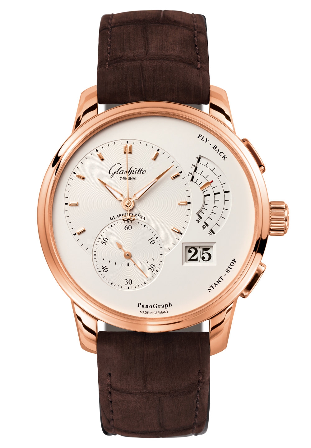 Glashütte Original 1-61-03-25-15-05 : PanoGraph Red Gold / Silver / Nubuck - Folding