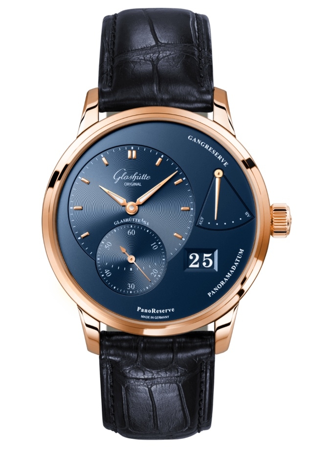 Glashütte Original 1-65-01-04-15-61) : PanoReserve Red Gold / Blue / Alligator - Folding