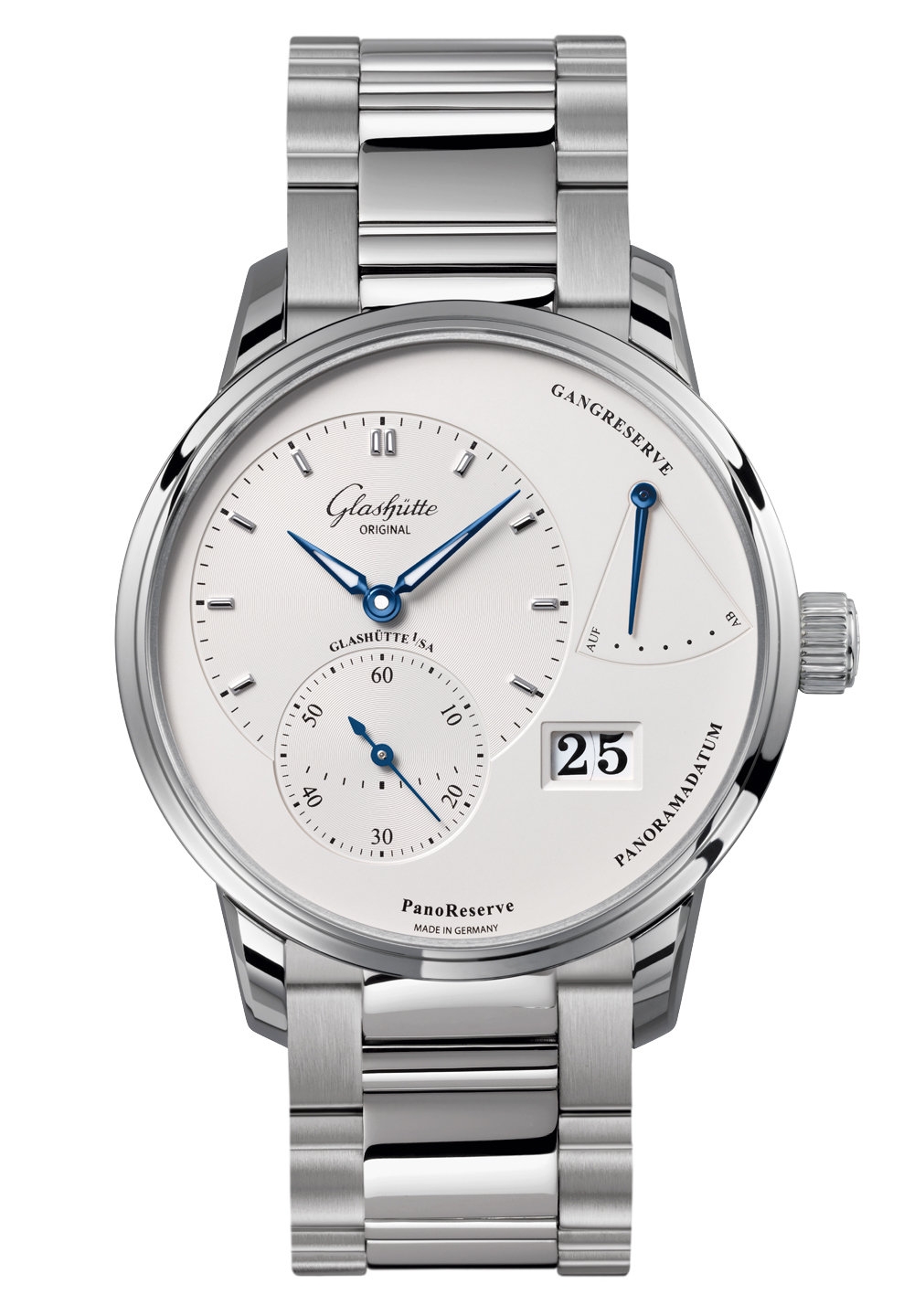 Glashütte Original 1-65-01-22-12-24 : PanoReserve Stainless Steel / Silver /  Bracelet