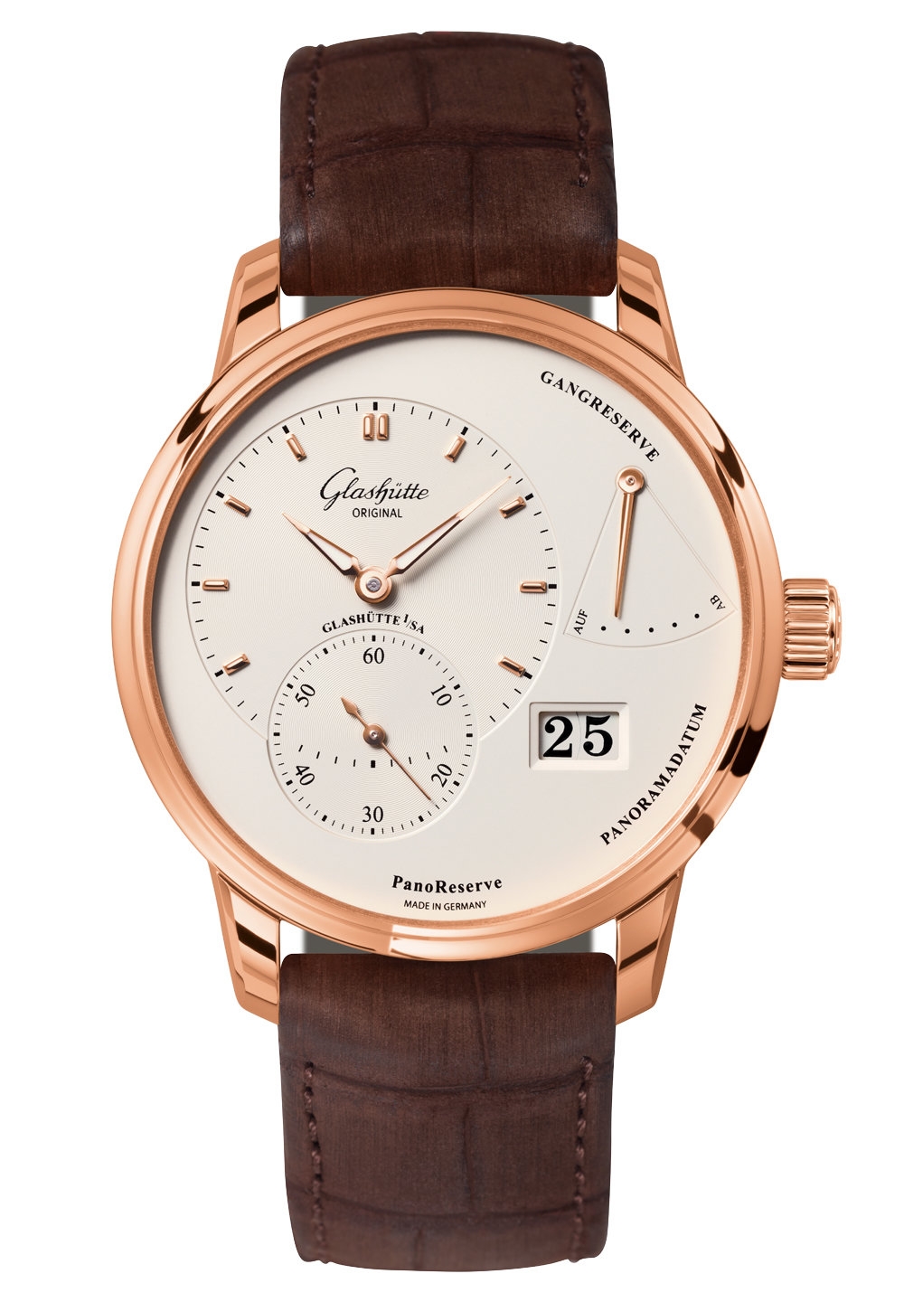 Glashütte Original 1-65-01-25-15-05 : PanoReserve Red Gold / Silver / Alligator / Folding