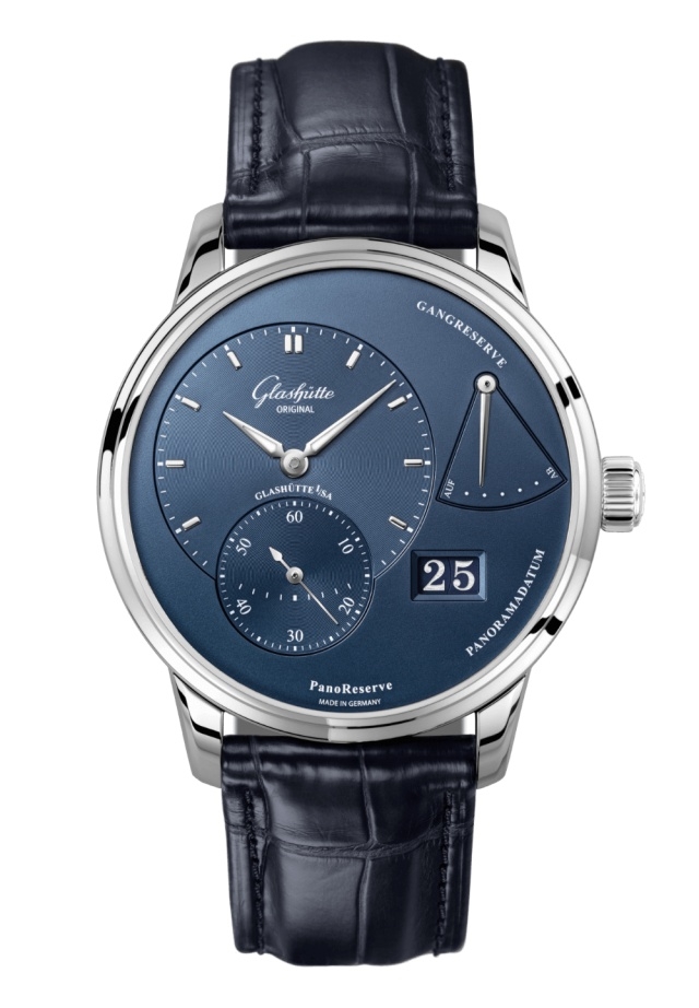 Glashütte Original 1-65-01-26-12-61 : PanoReserve Stainless Steel / Blue / Alligator - Folding