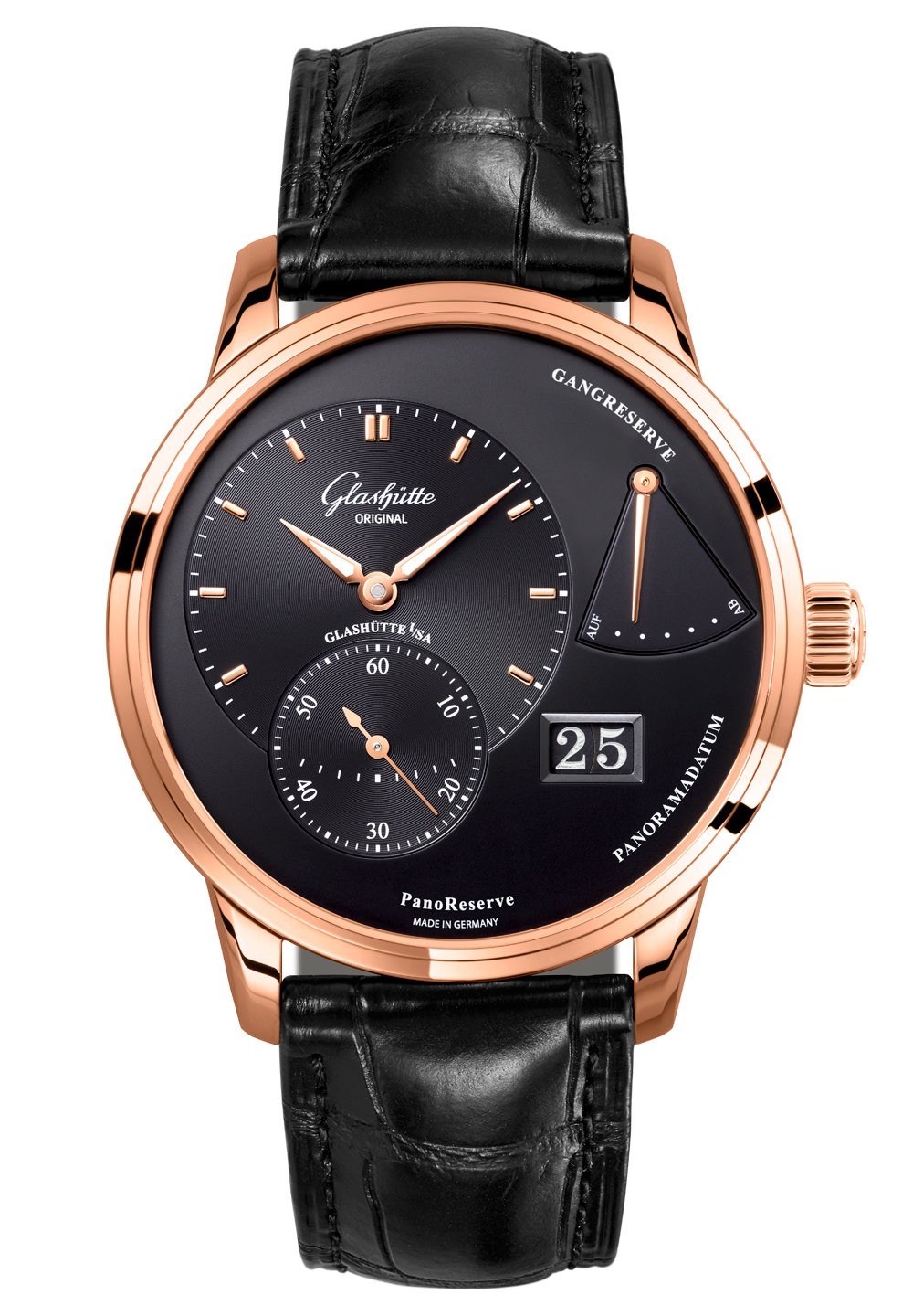 Glashütte Original 1-65-01-29-15-30 : PanoReserve Red Gold / Black / Alligator / Folding