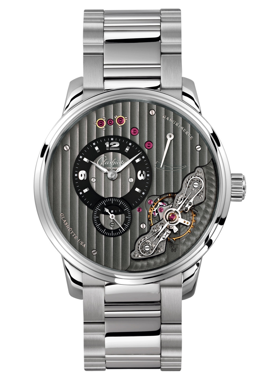 Glashütte Original 1-66-06-04-22-14 : PanoInverse Stainless Steel / Black / Bracelet