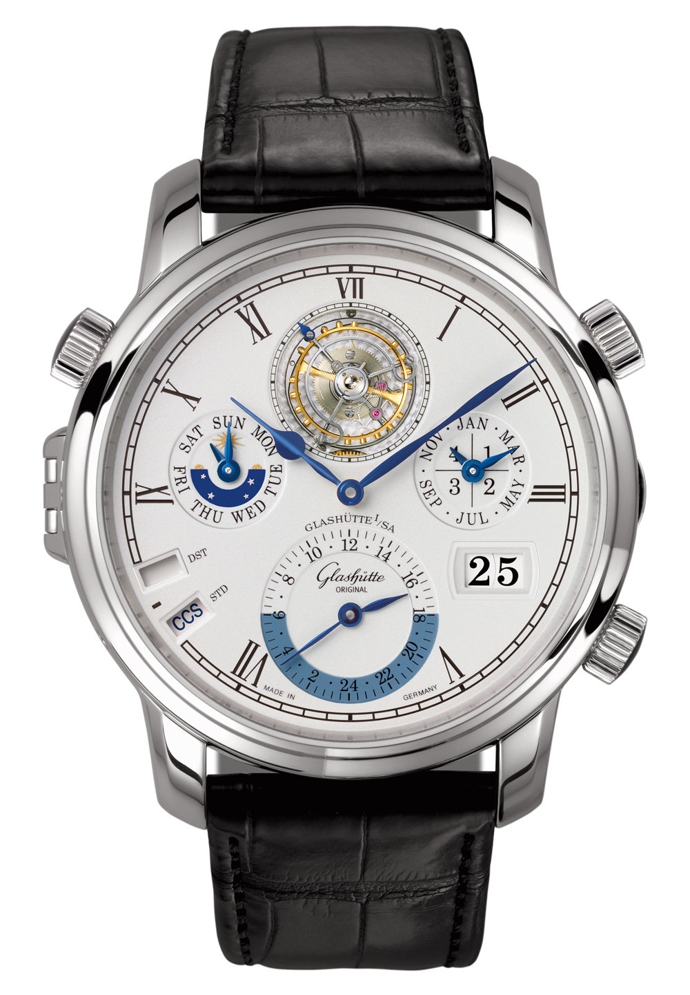 Glashütte Original 1-89-01-03-03-04 : Grande Cosmopolite Tourbillon Platinum / Silver