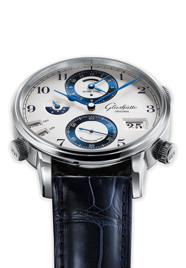 Glashütte Original 1-89-02-02-02-01 : Senator Cosmopolite Stainless Steel / China SKP / Alligator / Pin