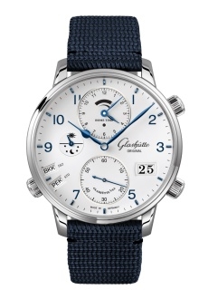 Glashütte Original 1-89-02-03-02-64 : Senator Cosmopolite Stainless Steel / Silver-Arabic / Synthetic