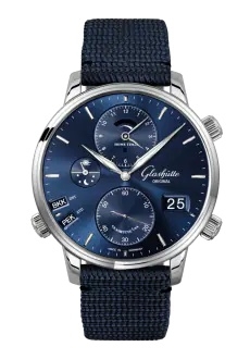 Glashütte Original 1-89-02-05-02-64 : Senator Cosmopolite Stainless Steel / Blue / Synthetic