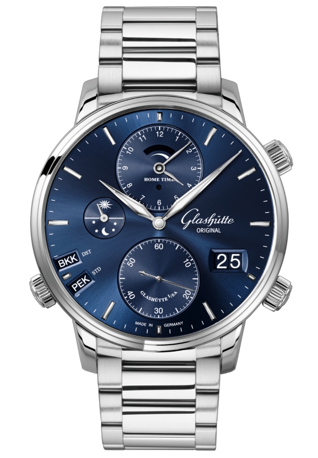 Glashütte Original 1-89-02-05-02-70 : Senator Cosmopolite Stainless Steel / Blue / Bracelet