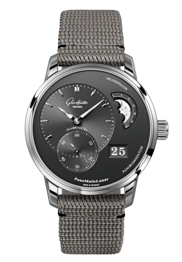 Glashütte Original 1-90-02-43-32-36 : PanoMatic Lunar Stainless Steel / Grey / Synthetic
