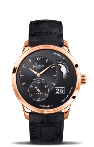 Glashütte Original 1-90-02-49-35-31 : PanoMatic Lunar Red Gold / Black / Alligator / Folding