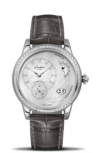 Glashütte Original 1-90-12-01-12-02 : PanoMatic Luna Stainless Steel / Diamond / MOP / Alligator / Pin