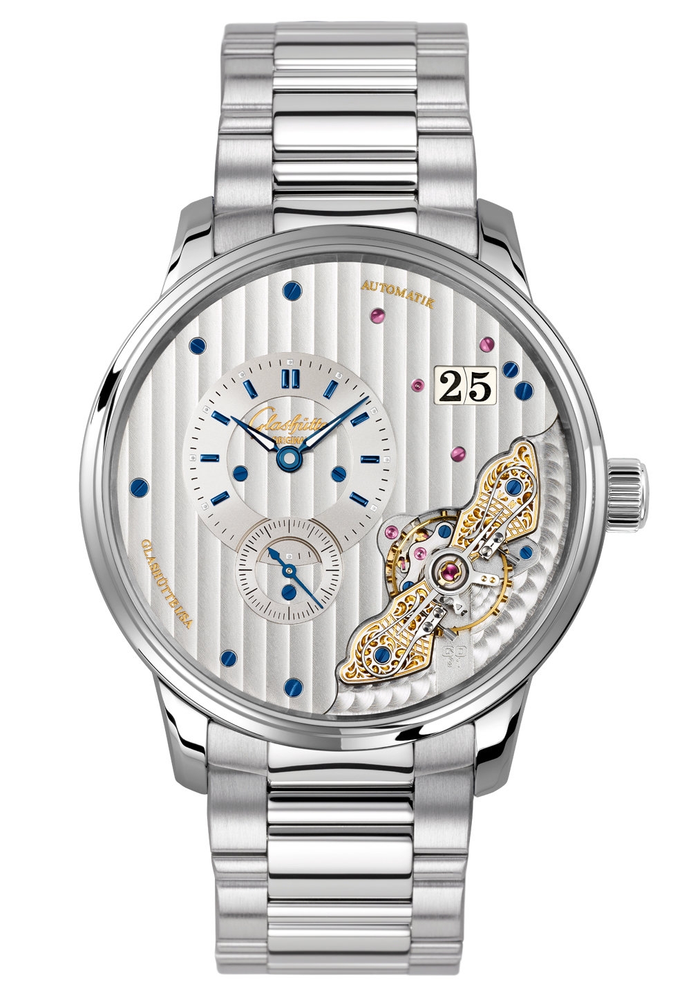 Glashütte Original 1-91-02-02-02-70 : PanoMaticInverse Stainless Steel / Silver / Bracelet