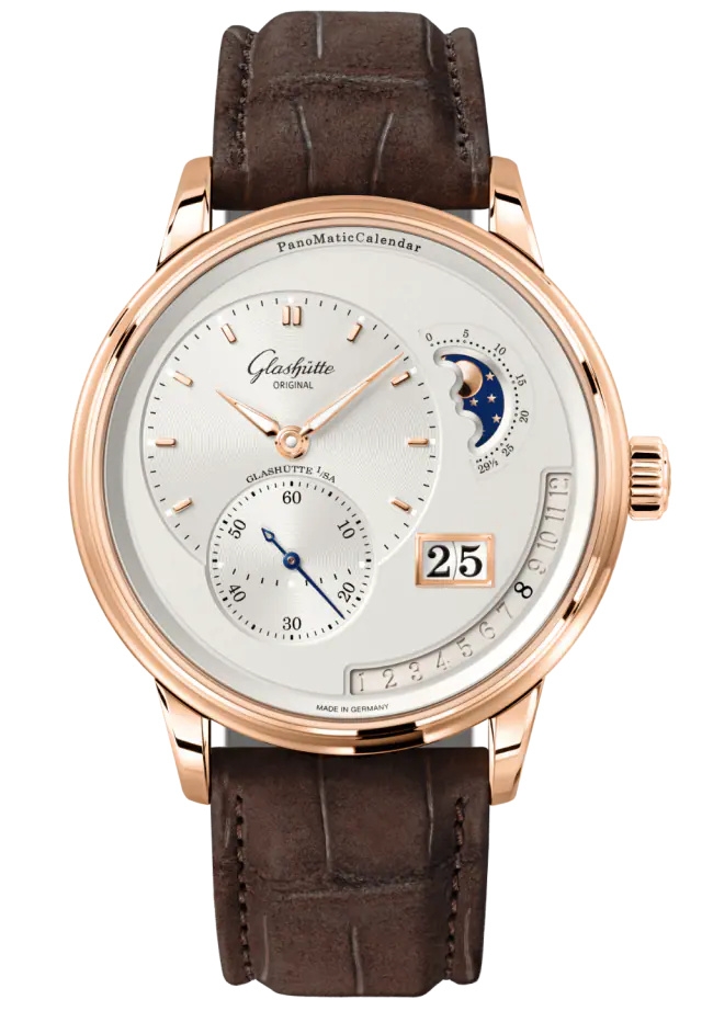 Glashütte Original 1-92-09-02-05-62 : PanoMatic Calendar Red Gold / Silver / Nubuck - Foldiong