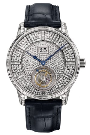 Glashütte Original 1-94-03-06-40-30 : Senator Tourbillon White Gold / Paved / Alligator / Folding