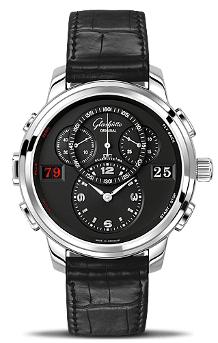 Glashütte Original 1-96-01-02-02-04 : PanoMatic Counter XL Stainless Steel / Black / Folding