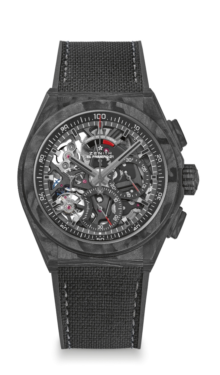 Zenith 10.9000.9004/96.R921 : Defy El Primero 21 Full Carbon / Skeleton / Rubber