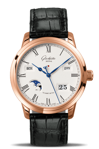 Glashütte Original 100-02-22-05-05 : Senator Perpetual Calendar Red Gold / Silver / Alligator