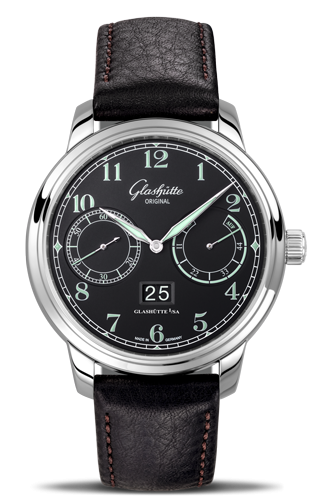 Glashütte Original 100-14-07-02-30 : Senator Observer Stainless Steel / Black / Calf - Folding