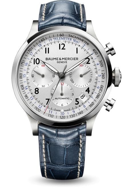 Baume & Mercier 10063 : Capeland Chronograph 44 Silver / Alligator