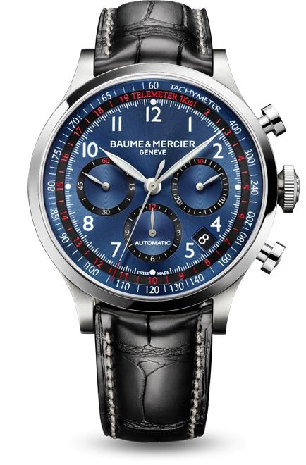 Baume & Mercier 10065 : Capeland Chronograph 44 Blue / Alligator