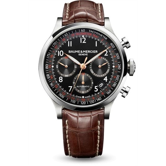 Baume & Mercier 10067 : Capeland Chronograph 44 Black / Alligator