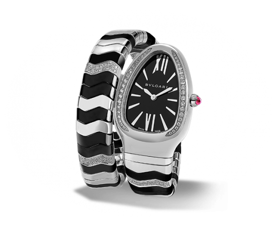 Bulgari 102129 : Serpenti Spiga Stainless Steel Black
