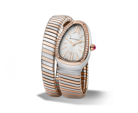 Bulgari 102237 : Serpenti Tubogas Two Tone Silver Diamond
