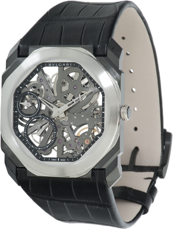 Bulgari 102636 : Octo Finissimo Skeleton DLC / Platinum / Alligator