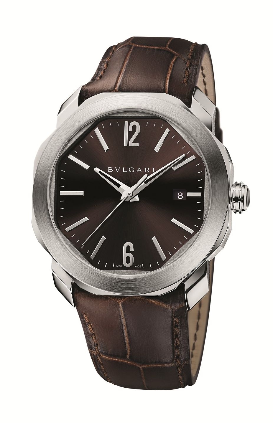 Bulgari 102705 : Octo Roma 41 Stainless Steel / Brown