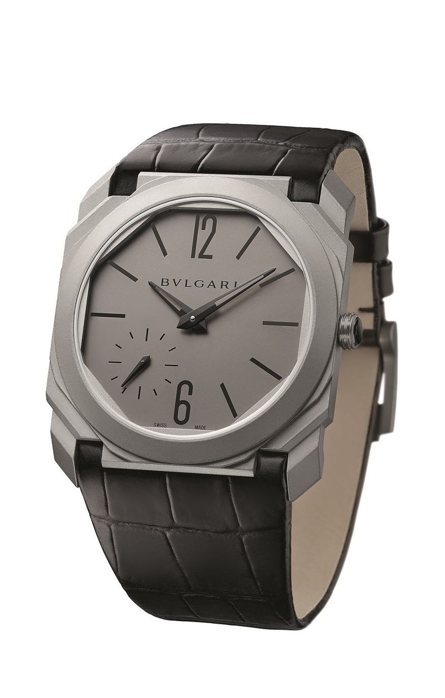 Bulgari 102711 : Octo Finissimo Automatic Titanium / Grey / Alligator
