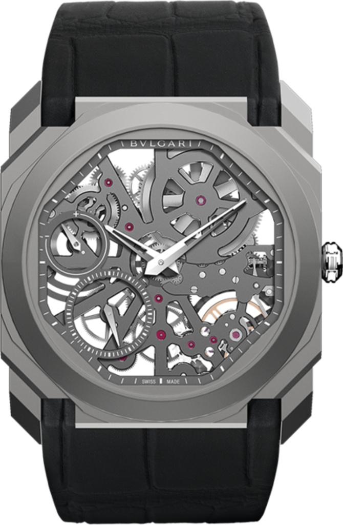Bulgari 102714 : Octo Finissimo Skeleton Titanium / Alligator