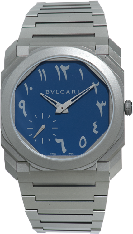 Bulgari 103301 : Octo Finissimo Automatic Arabic Blue / Titanium