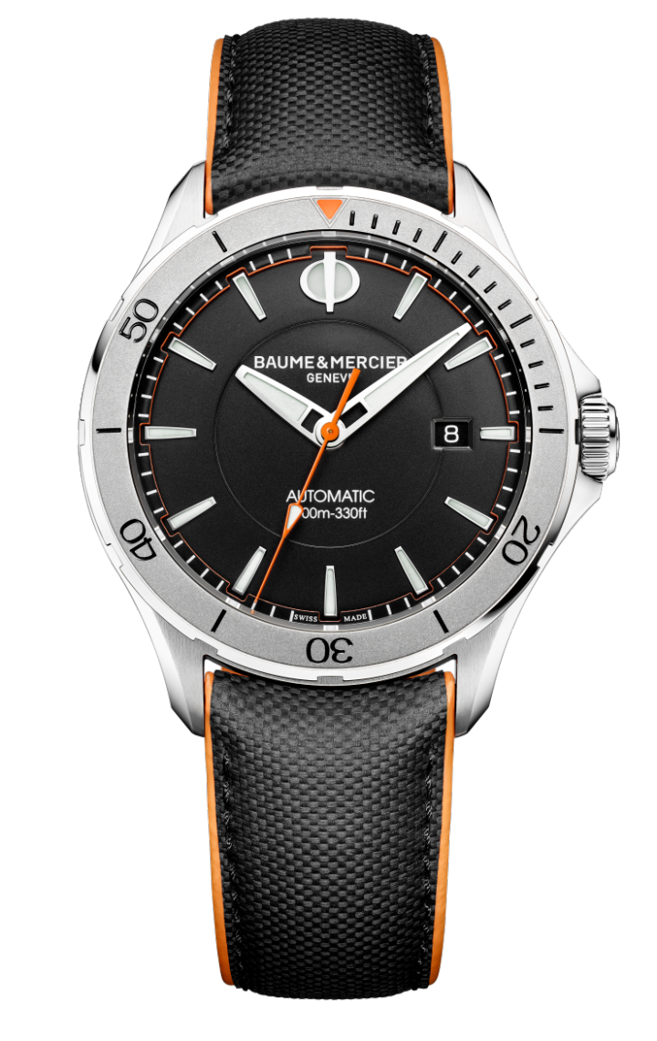 Baume & Mercier 10338 : Clifton Club Stainless Steel / Black / Sailcloth