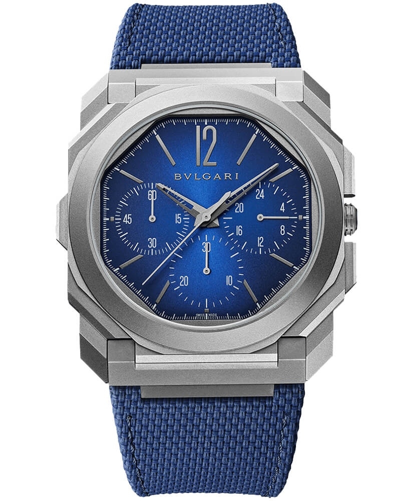 Bulgari 103889 : Octo Finissimo Chronograph GMT Automatic / Titanium / Yoshida Blue