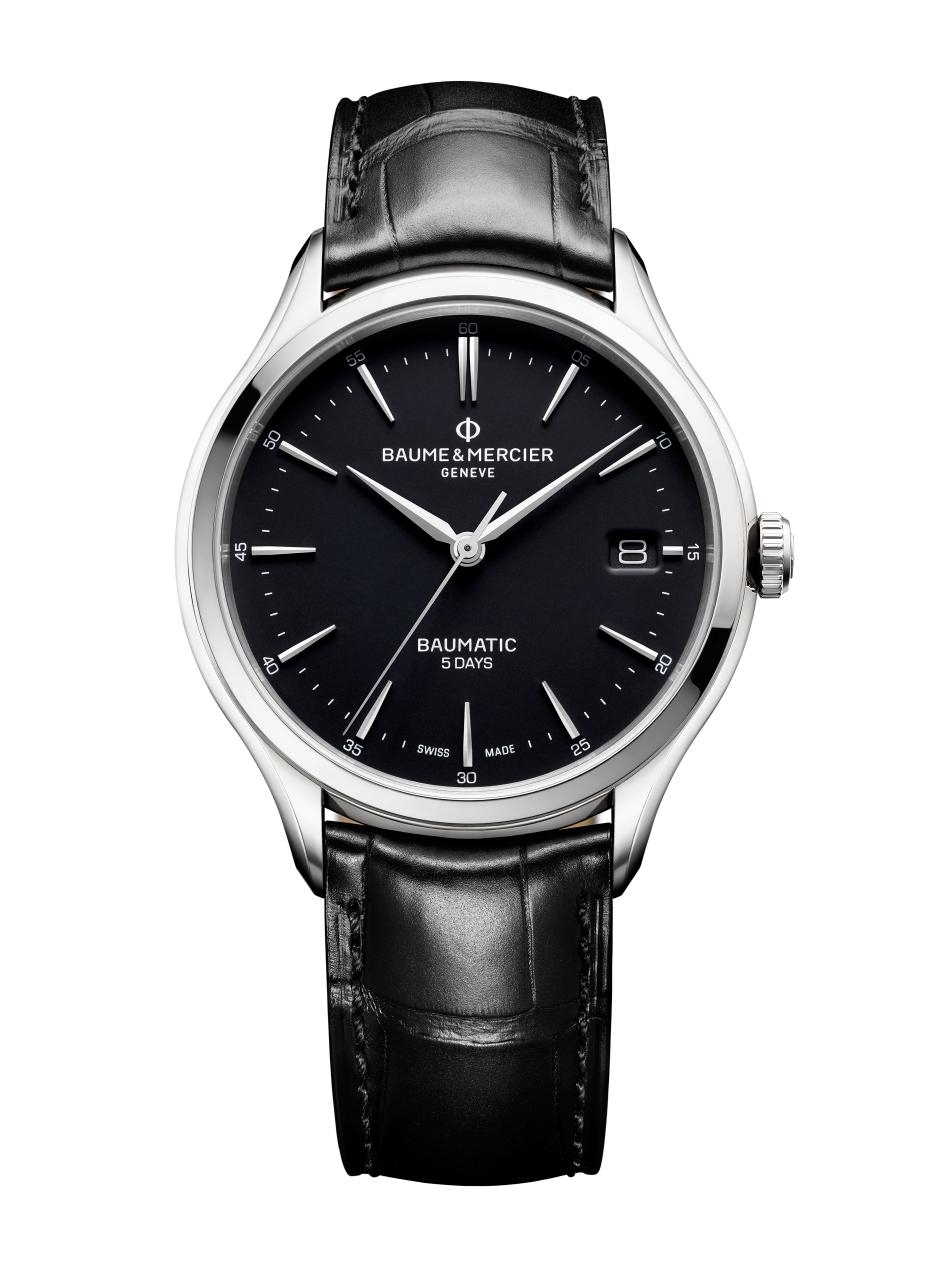 Baume & Mercier 10399 : Clifton Baumatic Stainless Steel / Black / Alligator