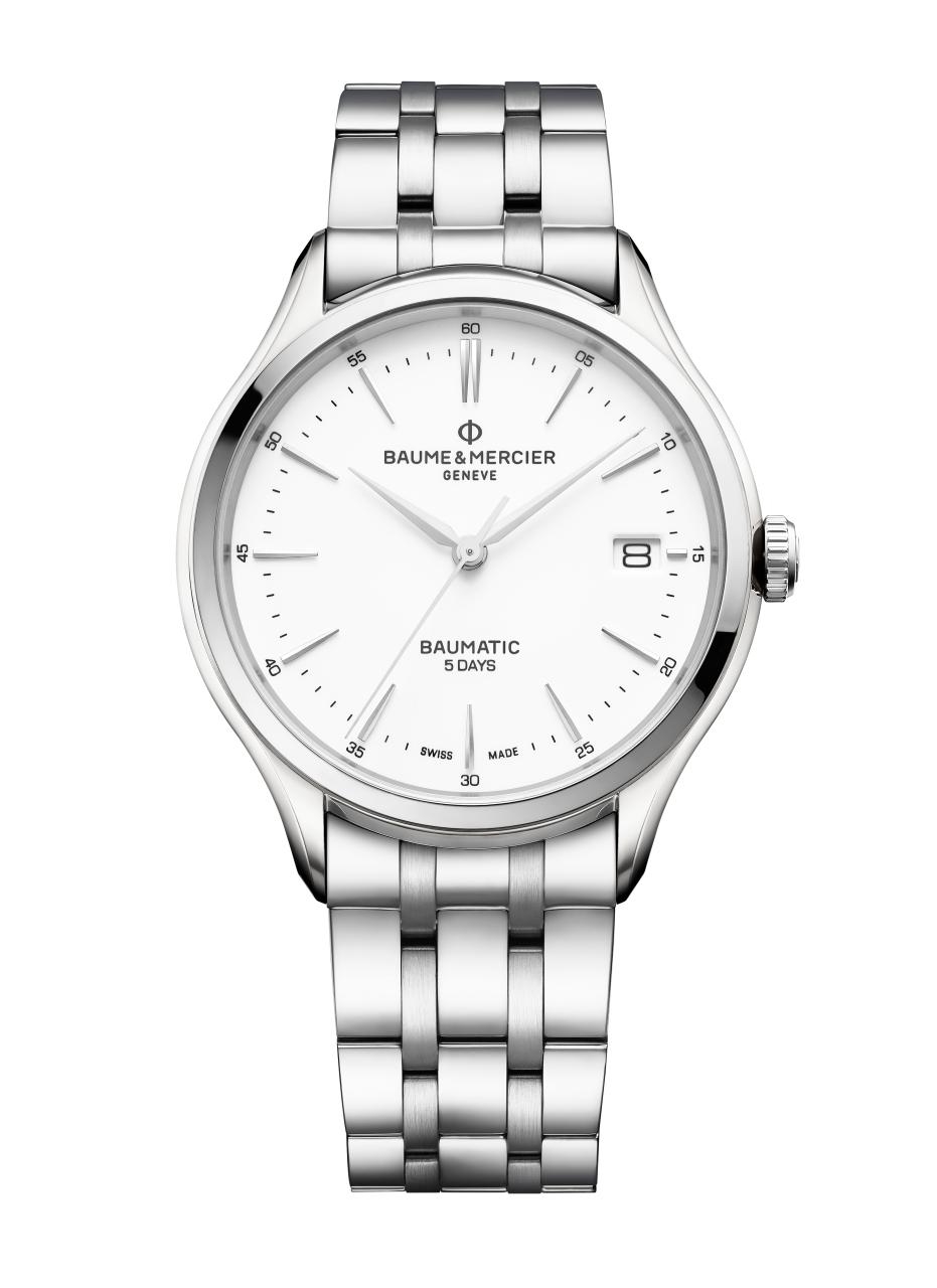 Baume & Mercier 10400 : Clifton Baumatic Stainless Steel / White / Bracelet